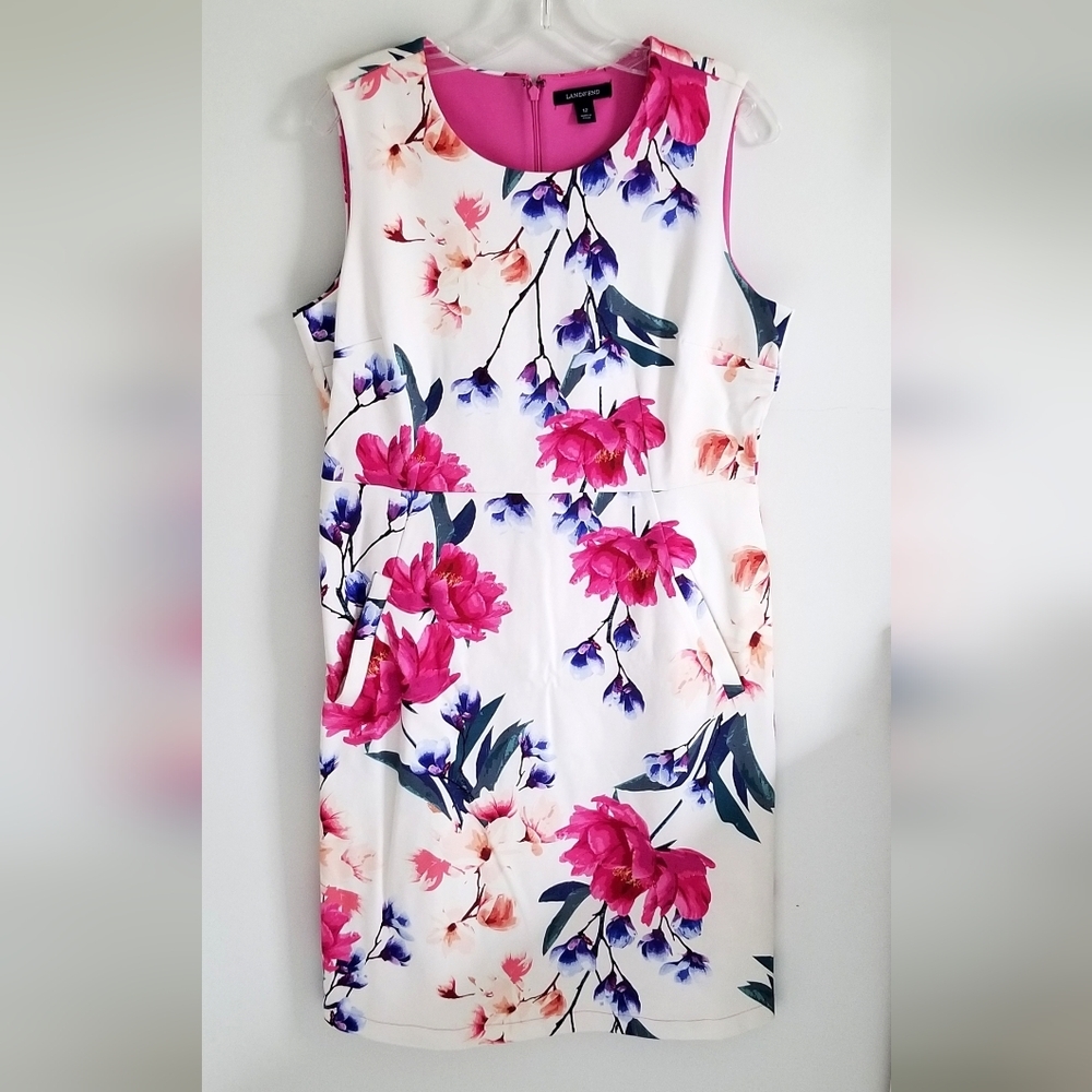 Land's End floral sleeveless dress